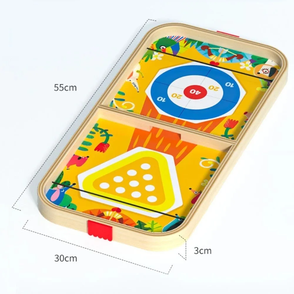 لعبة لوحة المعركة 5 في 1 مادة خشبية كلاسيكية متعددة الألعاب الشطرنج الوالدين للجنسين البولينج التفاعلية هوكي الجليد الأنشطة العائلية