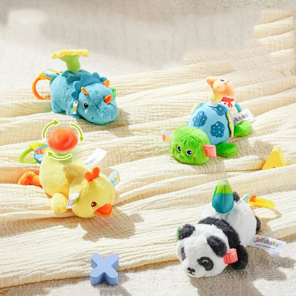 ผ้าฝ้าย PP เต่าปั่นของเล่น Plush Fluffy Interactive ดึงเชือกตุ๊กตาสัตว์ของเล่น Ins Handmade เด็กแขวน Rattle ของเล่น