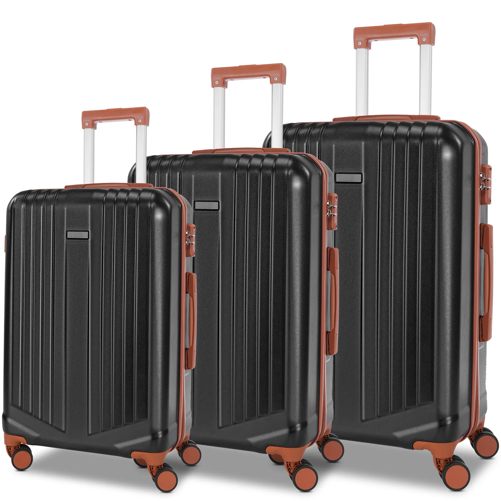 

Набор из 3 чемоданов с колесами-спиннерами и замком TSA, 20/24/28 дюймов, жесткий корпус из PC+ABS, для путешествий и деловых поездок, набор для ручной клади