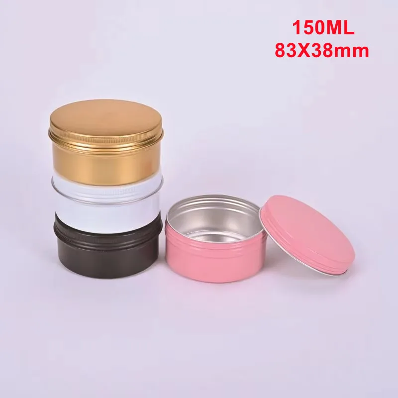 

100pcs 100ml 3.38 OZ Empty Round Portable Aluminum Box Metal Tin Cans DIY Cream Gold Black Aluminium Case