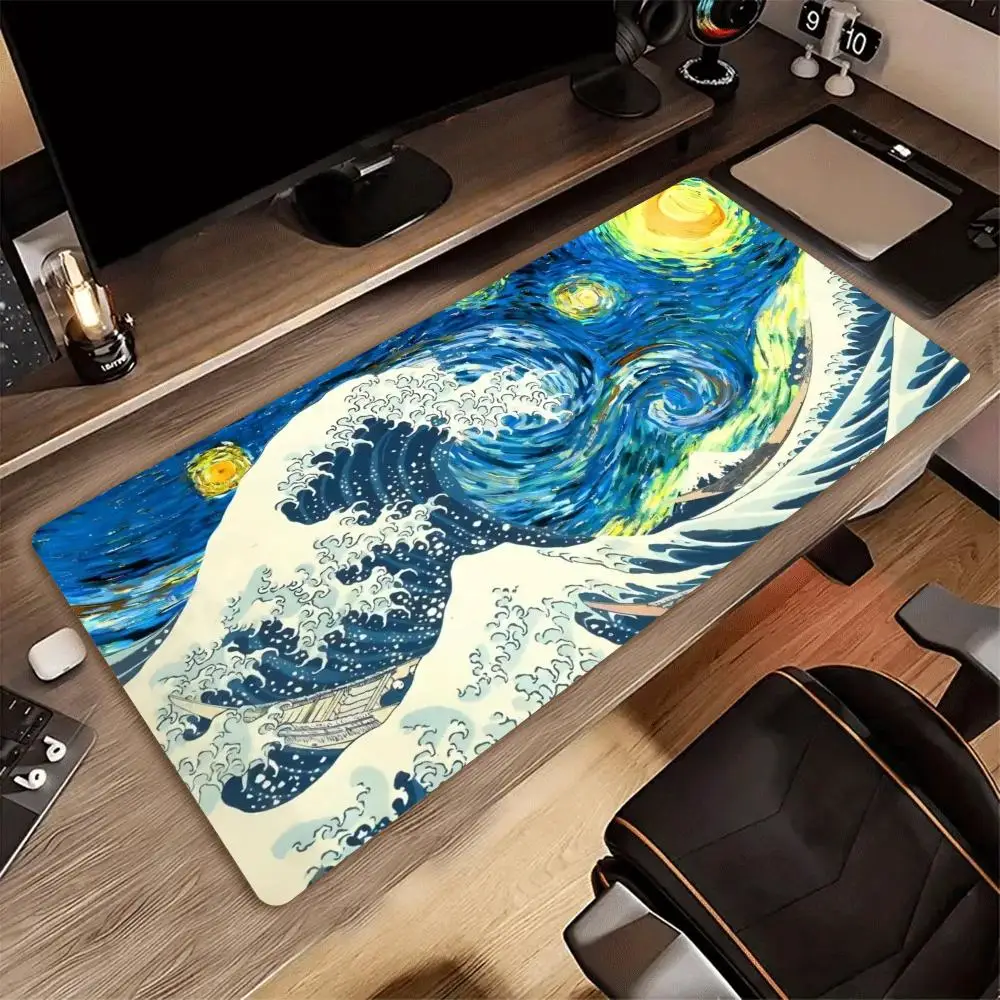 Large Mousepad Golden Spiral Galaxy Mousepads Keyboard Mat Deskpad Pc Game Desk Mats Starry Sky Mouse Mats For Desktop
