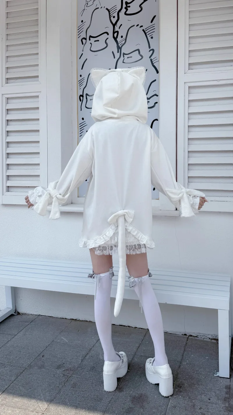 2025 Autumn New Original Design Mass-produced Mine Series Jacket Cat Ears Cat Tail House Moe Japanese Sportswear Hoodies Ladies