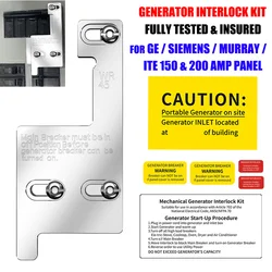 For GE Generator Interlock Kit Siemens /Murray/ITE 150/200 Amp Panel KTS/ WR-45