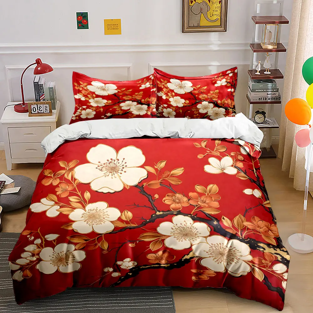 

Floral Art Set for Home Decor Exquisite three-piece bedding set gift for kids and adults