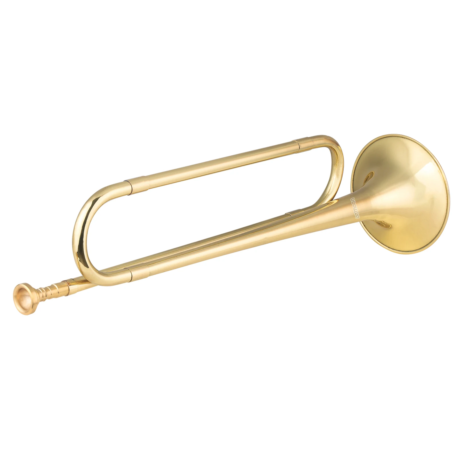 Brass C Bugle Call Gold-Plated Trumpet Cavalry Horn with Mouthpiece Musical Instrument for Beginners School Military Orchestra