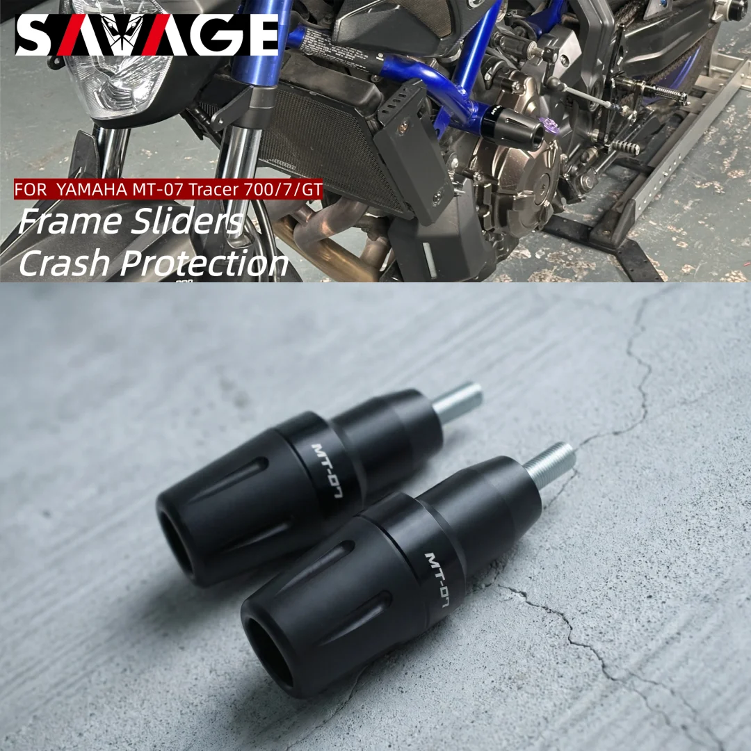 

New SAVAGE Heavy Duty Frame Sliders Crash Protection for YAMAHA MT-07 FZ07 Tracer 700/7/GT - Motorcycle Engine Guard