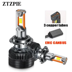ZTZPIE 캔버스 LED 자동차 헤드라이트 CSP 8760 안개등 램프, 190W 6000k 화이트 9005, HB3 9006, HB4 H1 H7 H4 H11 K7C 3 구리 튜브