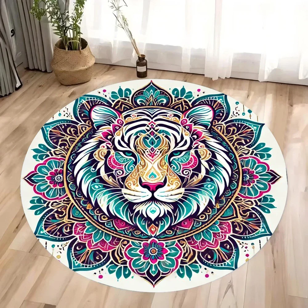 1pc The Retro Bohemian Forest King Circular Printed Carpet Is Inspired By The Mysterious Forest