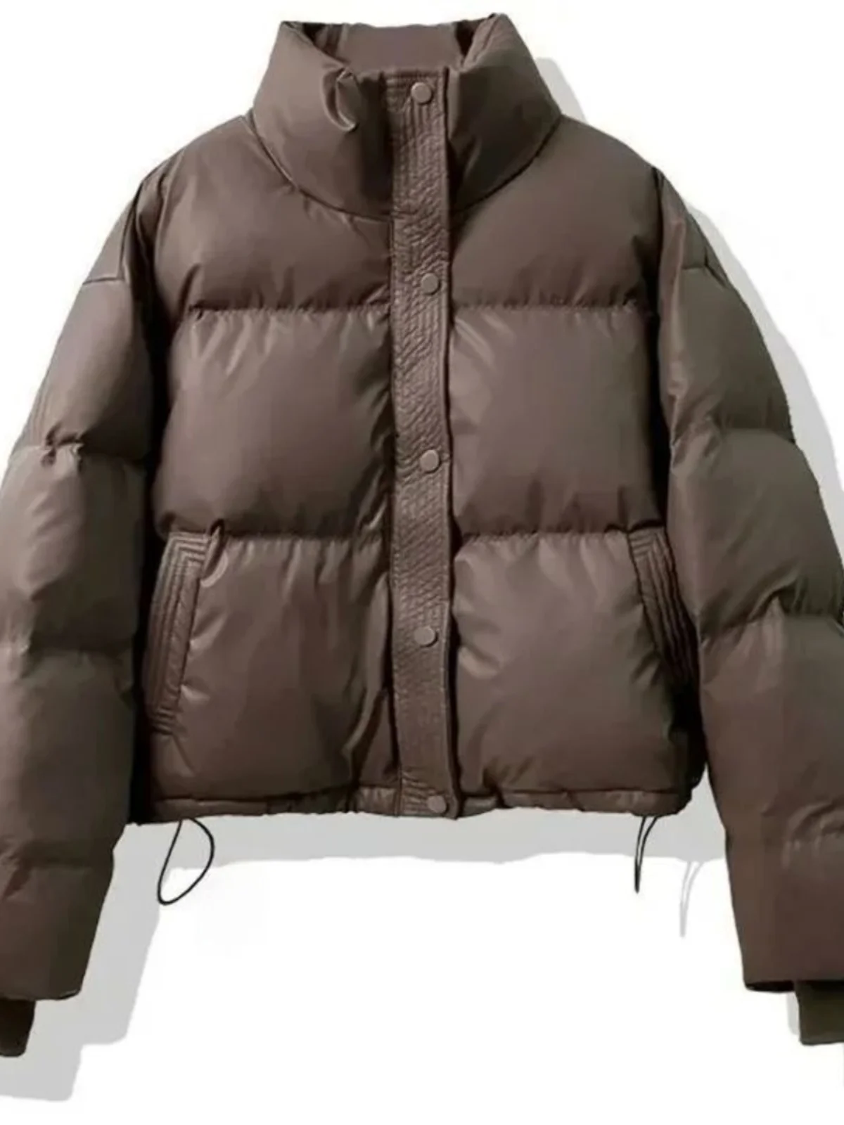 

Street Sle Loose Fit ort Bread Jaet Pure Color Stand up Collar Zipper Closure Regular Sve Length Autumn Outerwear