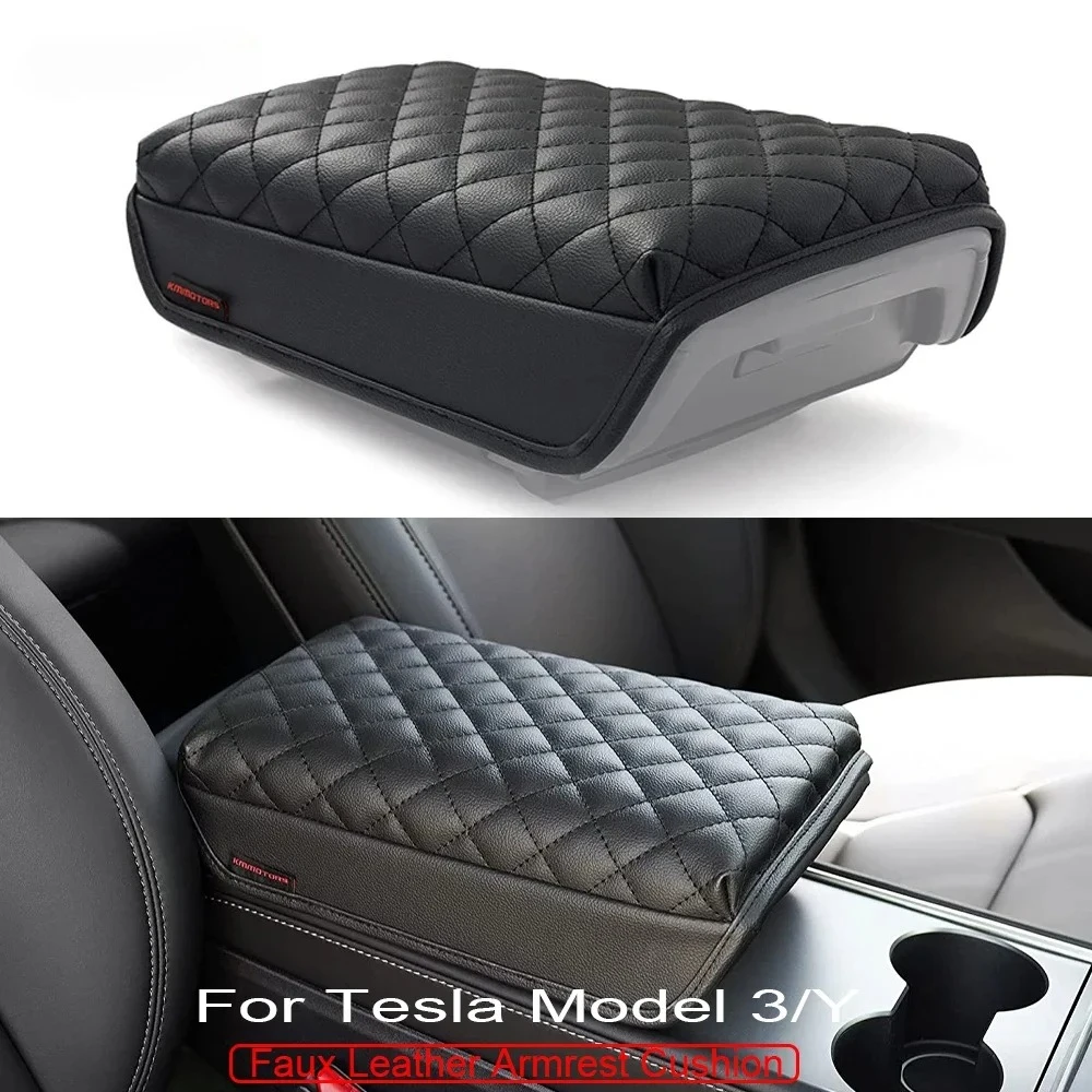 

Для Tesla Model Y Juniper 2025 Model 3 Highland чехол на подлокотник, подушка с защитой от царапин, коврик из искусственной кожи, аксессуары для защиты консоли