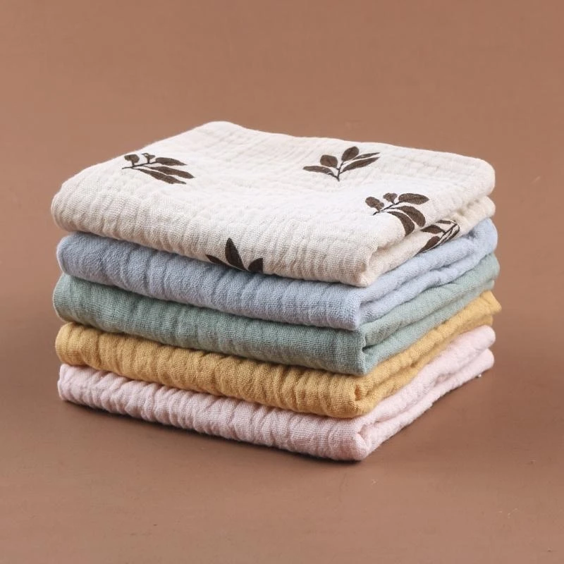 

J15U Baby Square Towel Soft Face Cloth Newborn Wash Cloth High Absorbent Bib Set 5PCS