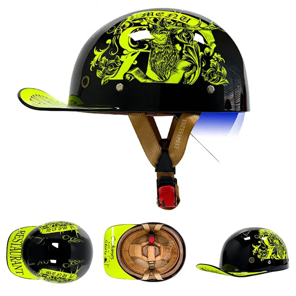 

Baseball Cap Retro Helmet for Motorcycle Scooter Casco Moto Helmet Men Women Riding Street Touring Half Helmet DOT Approved