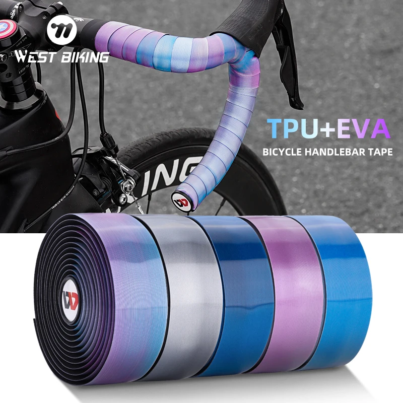 WEST BIKING Cycling Handlebar Tape EVA Anti-Slip Road Bicycle Bike Bar Tape Brushed Texture Lightweight Racing Bike Accessories