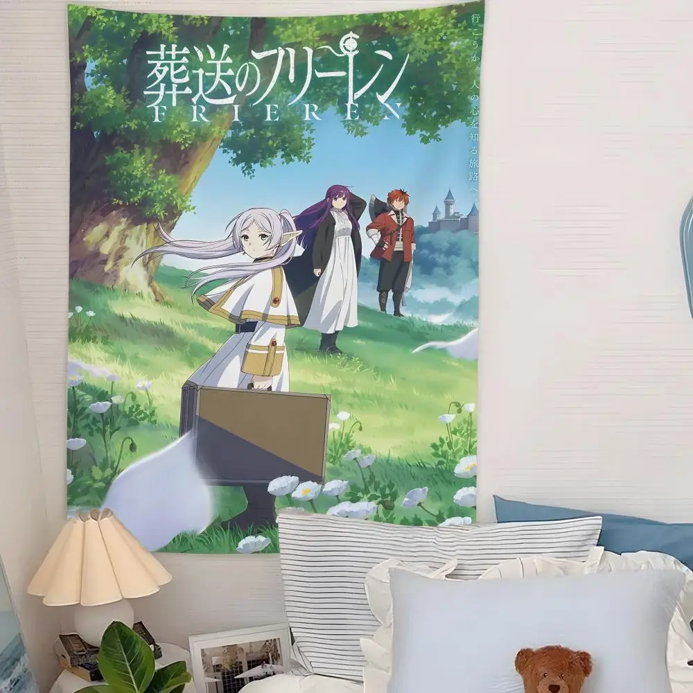 Anime F-FriERen Tapestry Microfiber Background Art Decor For Bedroom Living Room  Outdoor Festival Wall Decor