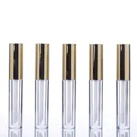 Tubos de brillo de labios dorados y plateados, tubos circulares labiales de 10ml, tubo vacío de brillo de labios, botella de esmalte de labios corporal para Perfume femenino, 10 -50 Uds.