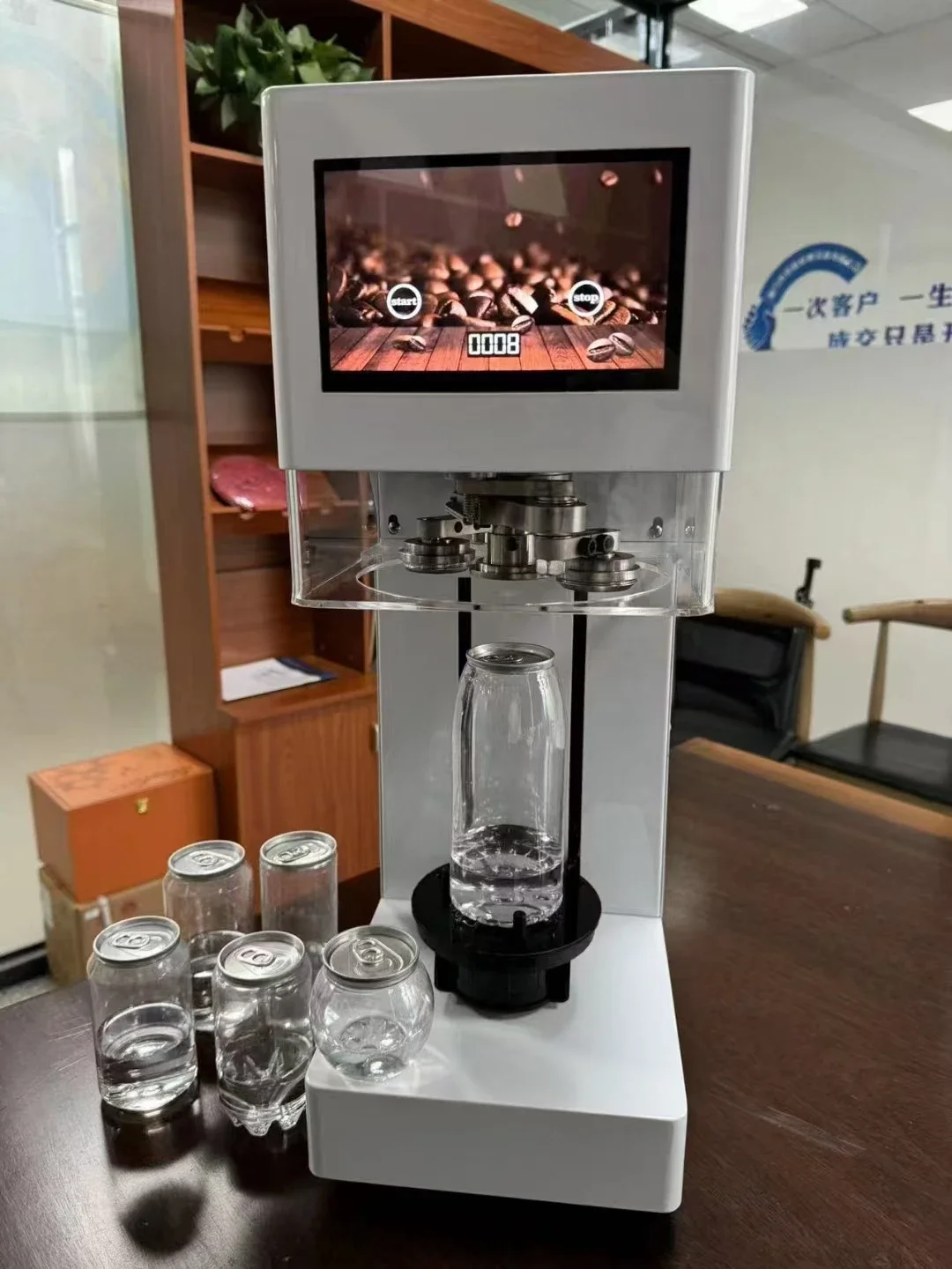 

New Technique Non Rotary Automatic Lifting And Lowering 5S Intelligent Can Sealing Machine Plastic PET Tin Jar Beer Cans Seamer