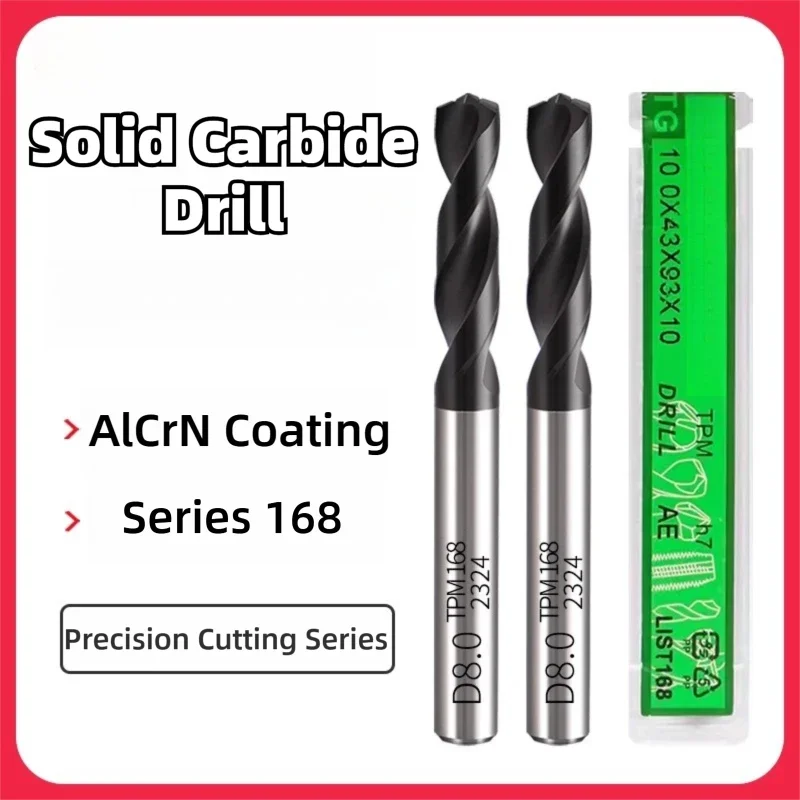 TG PM HSS Series 168 مثقاب للفولاذ المقاوم للصدأ الناي المتماثل سطح أملس صلابة عالية ثقب عميق الحفر 0.5 مللي متر-13 مللي متر