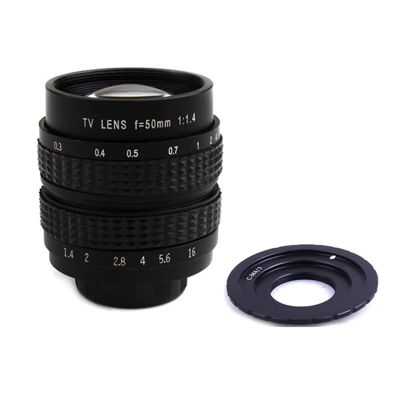 Fujian 50mm F1.4 CCTV Movie Lens + C Mount to Micro 4/3 C-M4/3 per Olympus Panasonic EPL5 EPM3 EPL7 OM-D