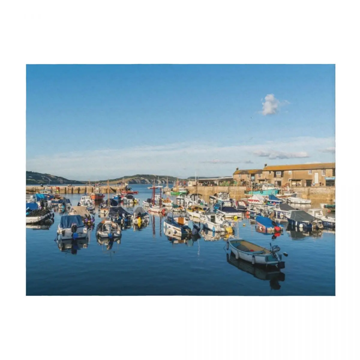 

Lyme Regis Harbour Throw Blanket valentine gift ideas Sofas Beach Picnic Blankets