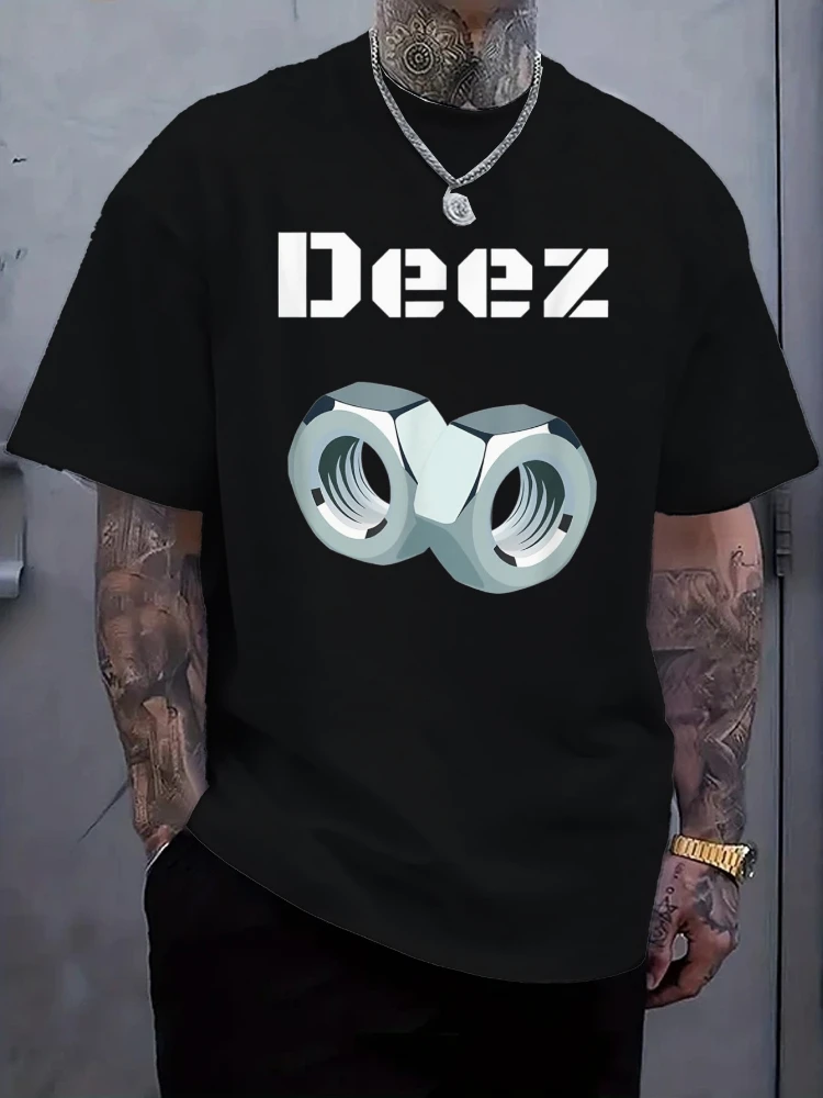 

with Nut Graphic & Text pattern -100% cotton summer short sleeve O-neck casual printed T-shirt.