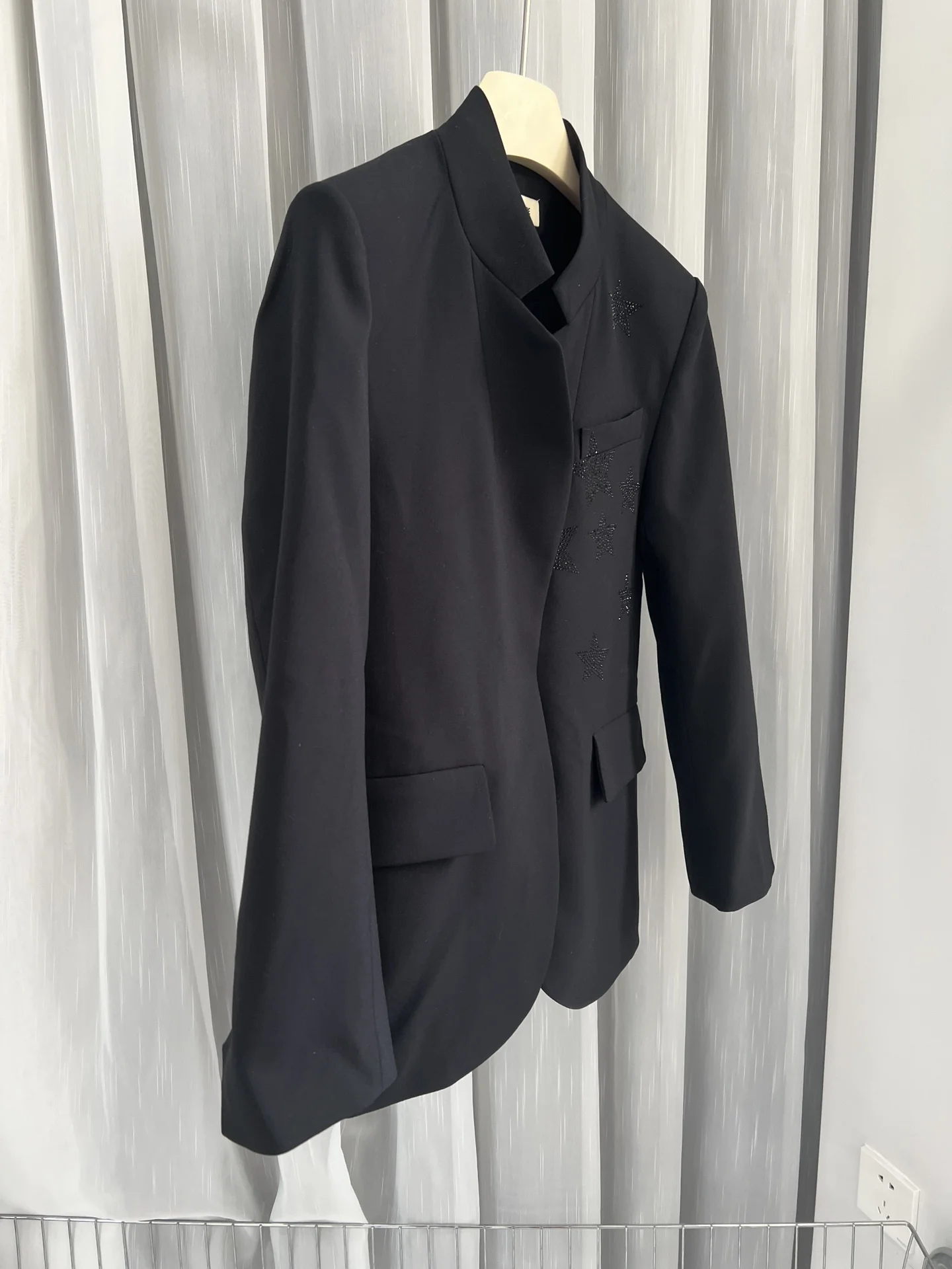 Zadig Star Blazer Ladies Simple Elegant Black Blazers Female Diamond Lapel Jacket Causal Women Fashion Thin Coat 2024 New Jacket