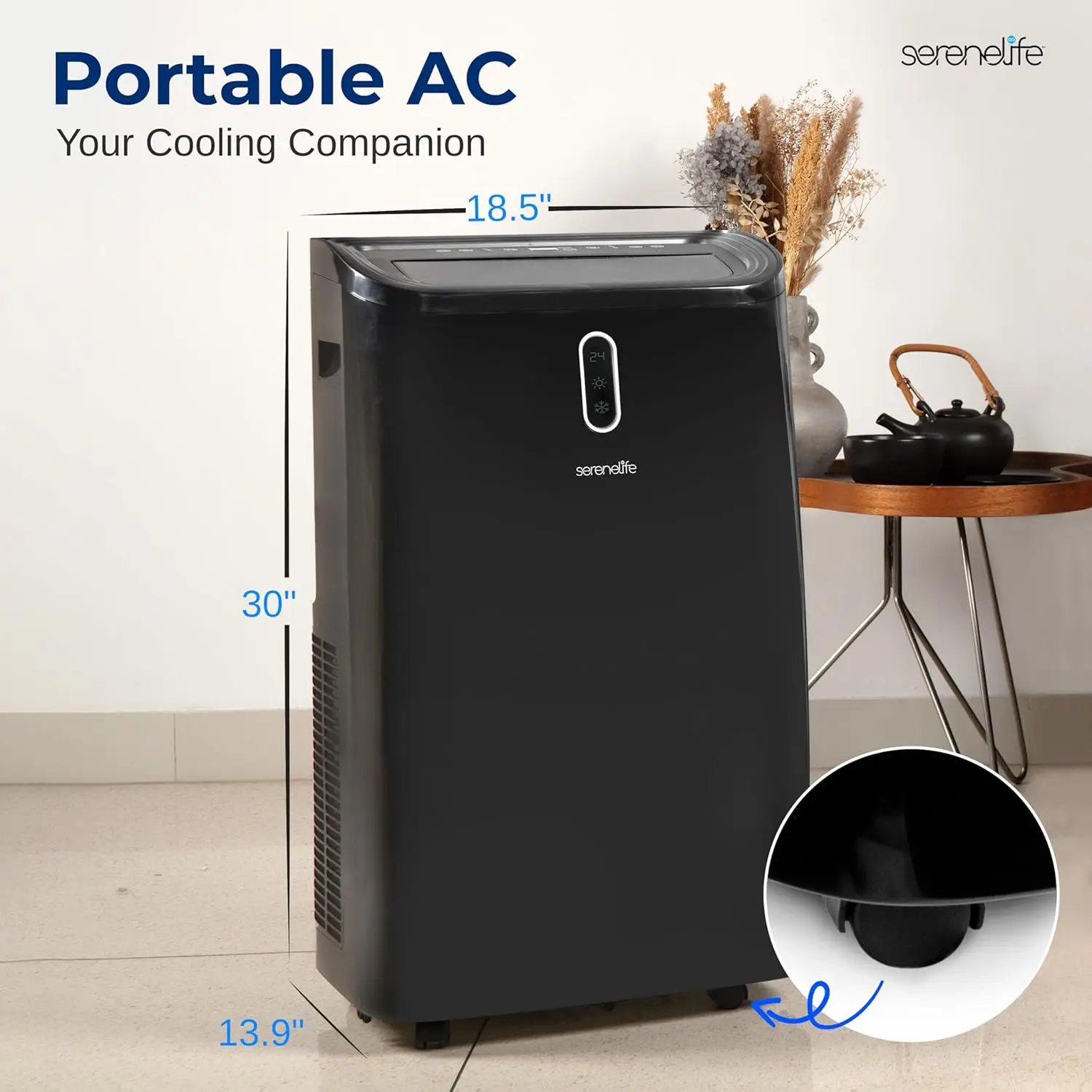 summer 12000 BTU Portable Air Conditioner - 3-in-1 Compact Standing Air Conditioner for Room Up to 380 Sq. Ft. - Floor AC Unit