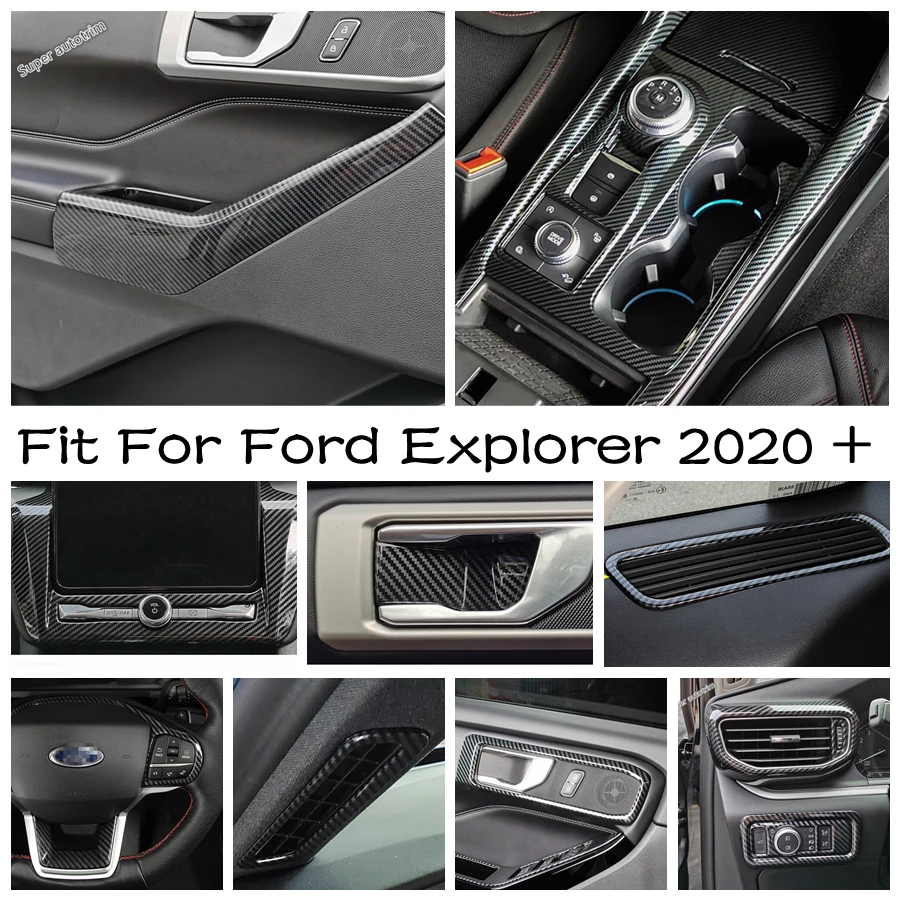 

Steering Wheel / Handle Bowl / Side AC Air Vent / Head Lamp Button Panel Cover Trim Accessories For Ford Explorer 2020 - 2023