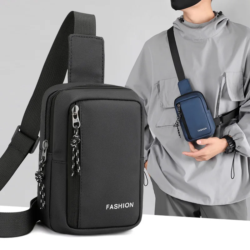 European and American fashion leather one-shoulder small backpack anti-splashing travel slung chest bag travel small backpack.