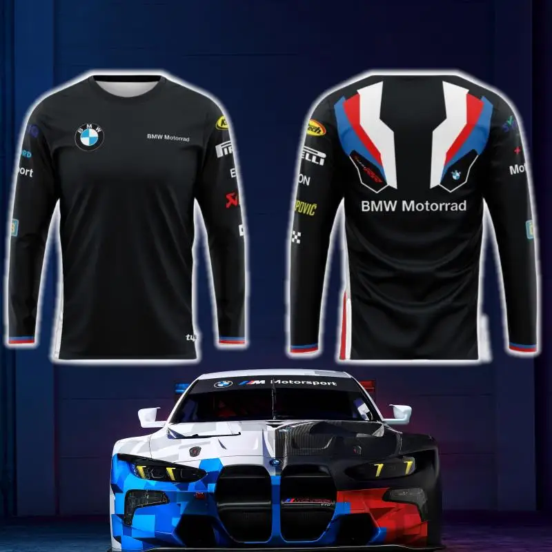 

2026 New BMW Men's Quick-drying Long Sleeved Classic Fashion Car Sports Jersey T-shirt Comfortable Casual Off-road Motorcycle