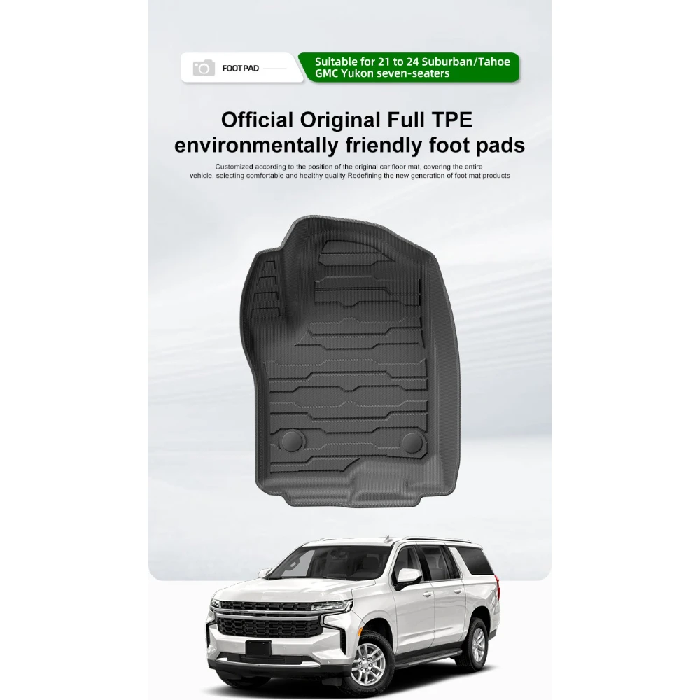 

For 2021-2024 Chevrolet Suburban, Tahoe, and GMC Yukon Full Eco-Friendly TPE Floor Mats