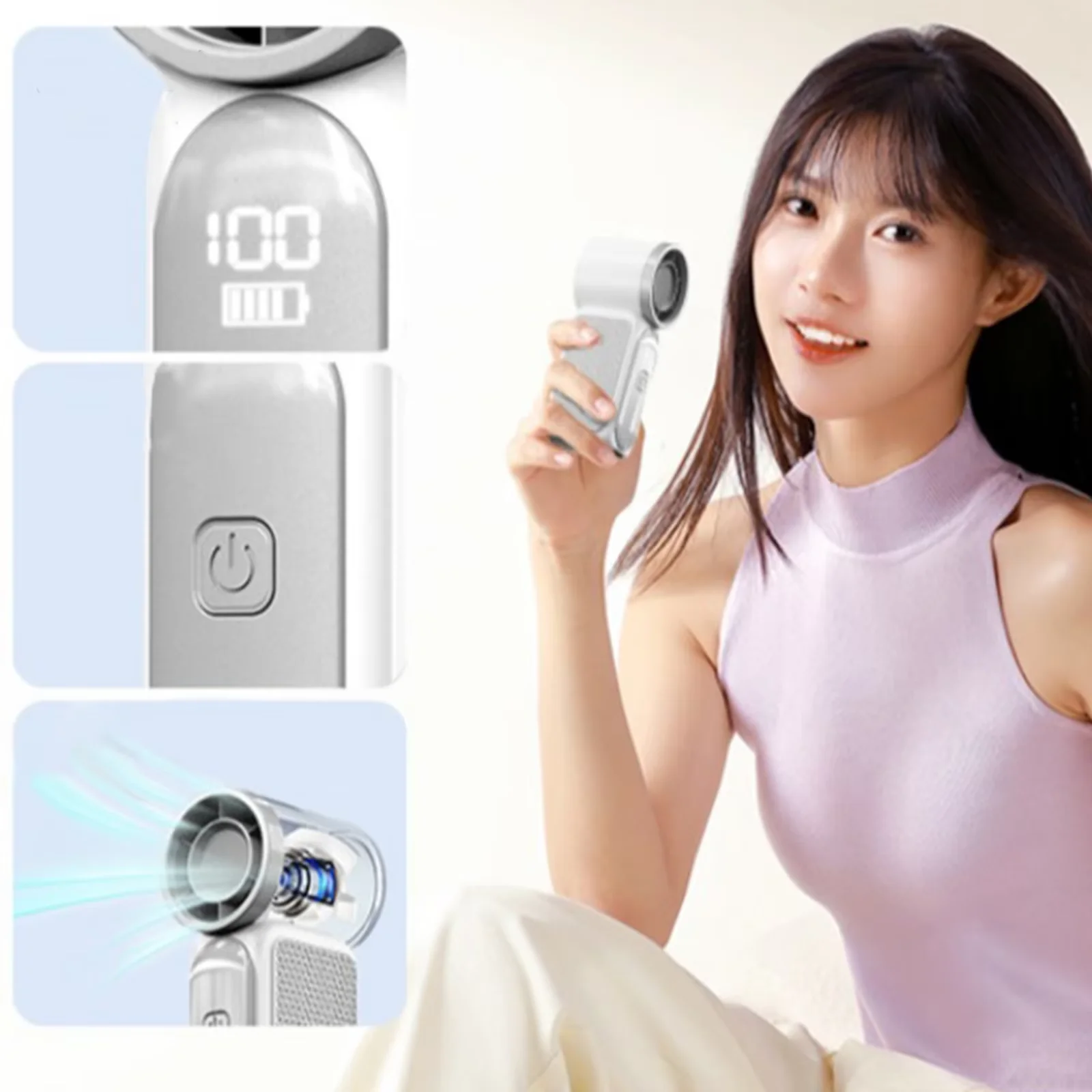 مروحة محمولة صغيرة محمولة 100 سرعة مروحة تبريد قابلة للشحن متعددة الوظائف هدية السفر تبريد للاستخدام في مكتب السفر في الهواء الطلق