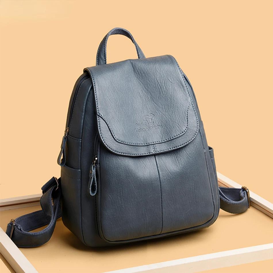 Large Capacity Women Backpack Purses High Quality Leather Female Vintage Bag School Bags Travel Bagpack Ladies Bookbag Rucksacks