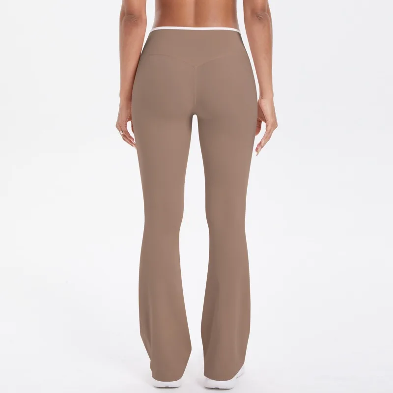 

Women's Contrast Yoga Pants Tight High Elastic High Waist Wide-leg Pants Outdoor Sports Running Fitness Yoga Bell Bottoms