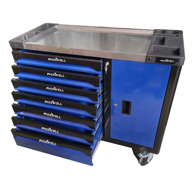 

Professional Tool Chest Cart Steel Garage Auto Repair Tool Cabinet Trolley Workshop Garage Cart Chest Sets Box With Tools Kit