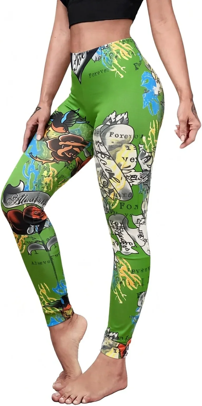 

Женские леггинсы с принтом, леггинсы с эффектом коррекции живота для занятий спортом, бега, фитнеса, тренировок, йоги, полноразмерные брюки