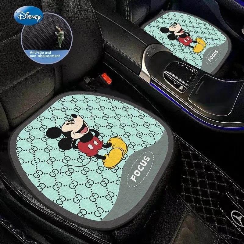 

Льняная подушка для автомобильного сиденья Disney с Микки, универсальная вентиляционная и дышащая подушка для сиденья, внутренняя декоративная подушка