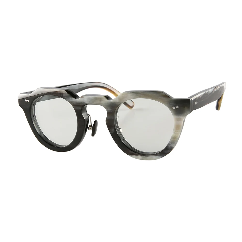 

Women Man's Glasses Frames Unique Vintage Polygon Thick Reading Eyeglasses Handmade Horn Prescription Eyeglass Frames