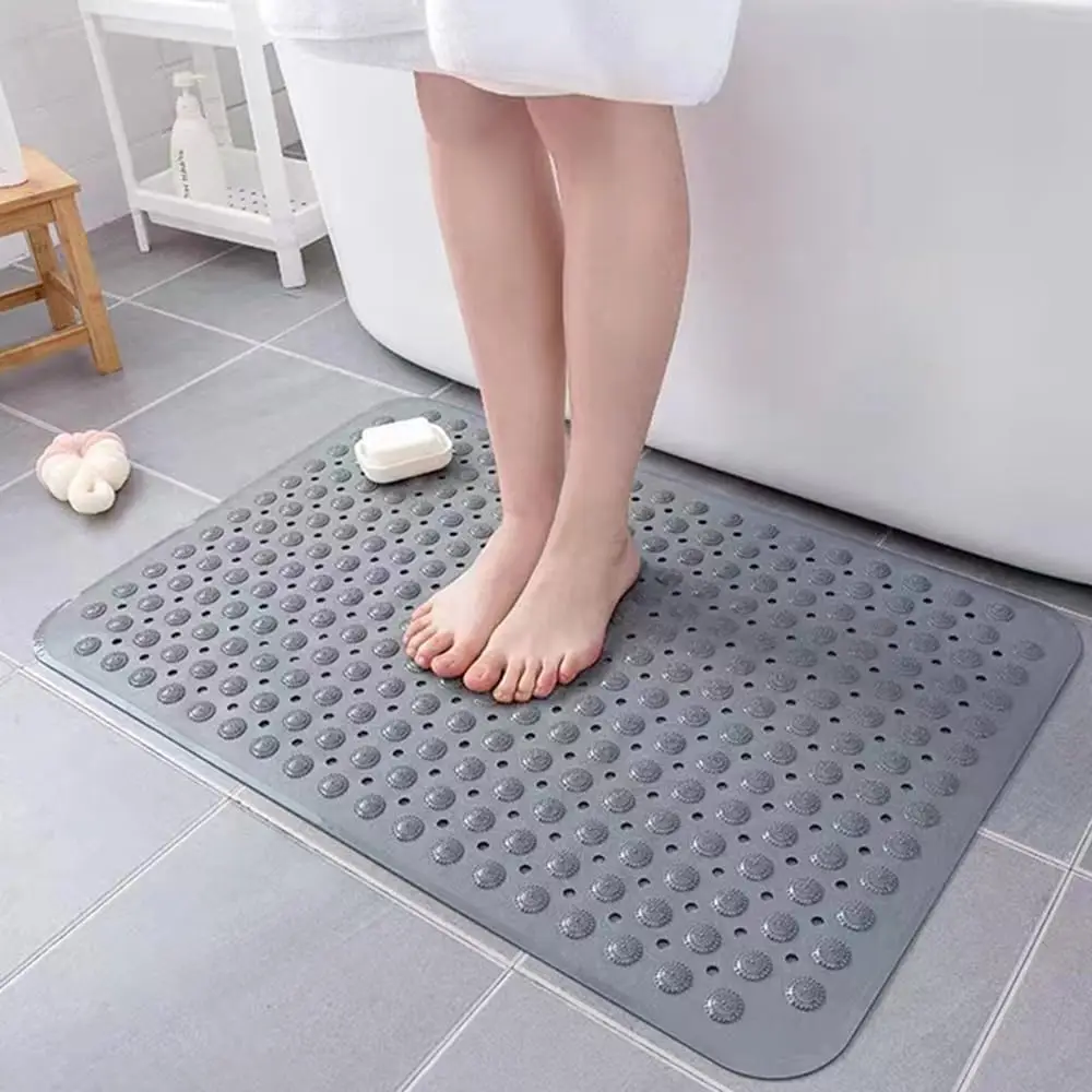 1pc Extra Large TPE Shower Mat  with Drain Holes and Suction Cups Large Size Mat More Suitable for Shower Stall