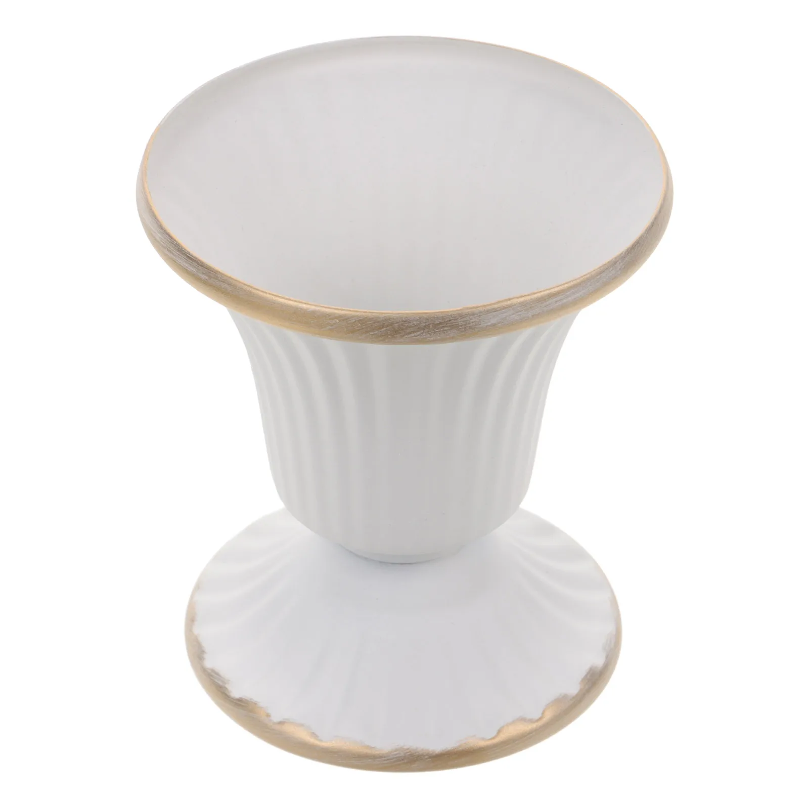 

Vintage 1Pc Memorial Flower Vase For Wedding Decor European Style Pillar Plant Pot With Iron Base Dry Flowers Holder