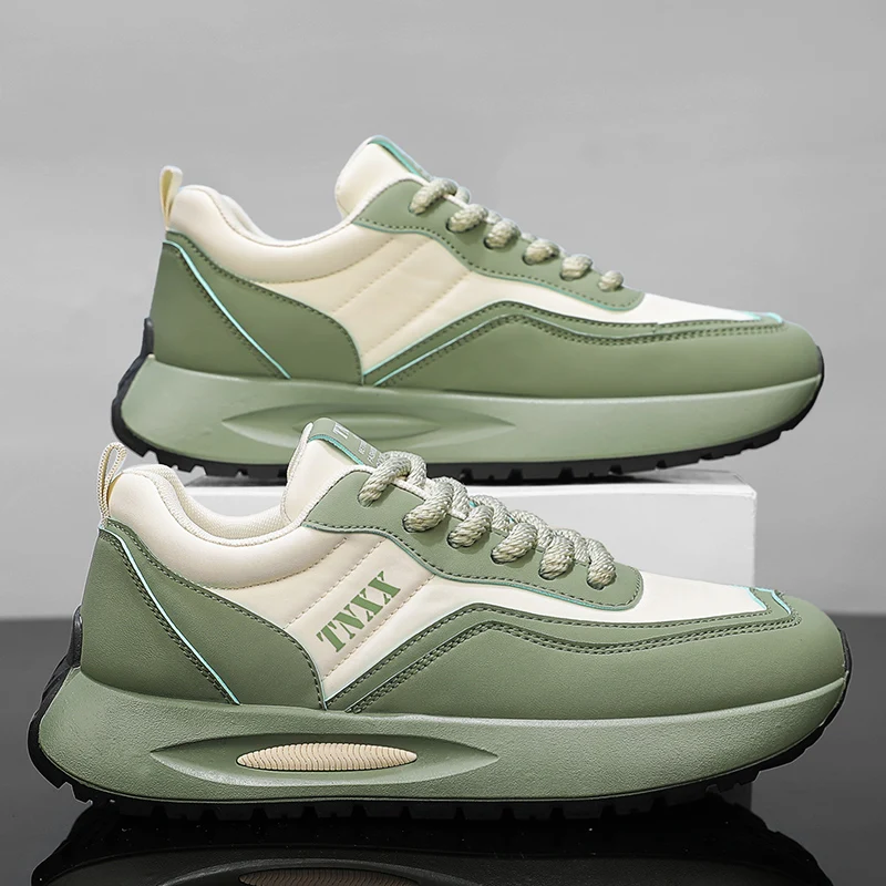 新しいカジュアルスニーカー通気性男性スニーカーラウンドトゥプラットフォーム屋外ノンスリップ快適なファッション靴トレンド靴男性のための