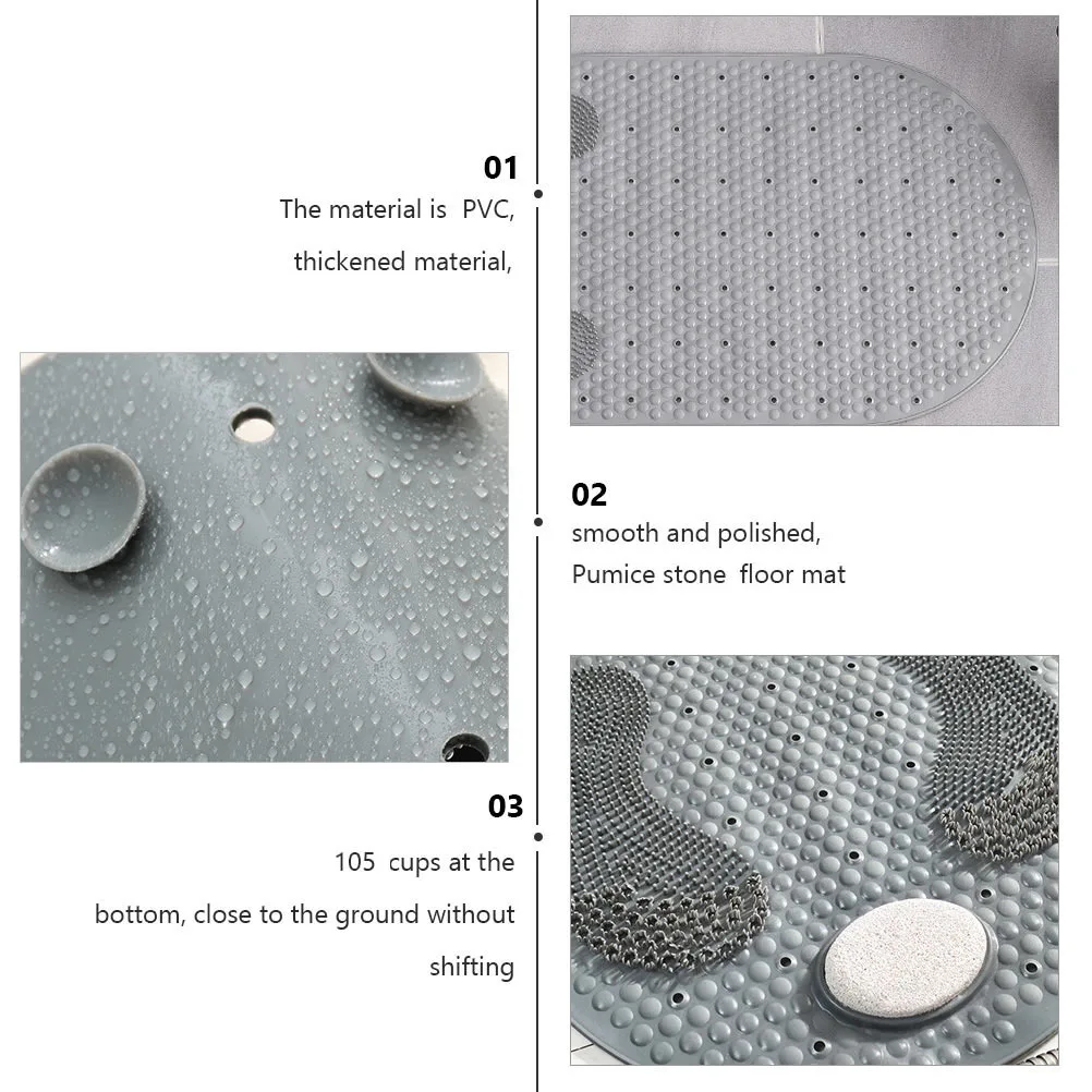 

PVC Anti-Skid Foot Massage Pad Thickened Waterproof Non-Slip Bath Mat Suction Cups Drainage Holes Bathroom Accessories
