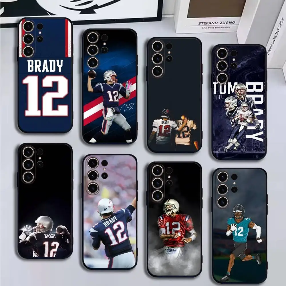 

Tom Brady Phone Case For SamsungS25,24,21,22,23,30,Ultra,20,Plus,Fe,Lite,Note,10,Soft Black Cover