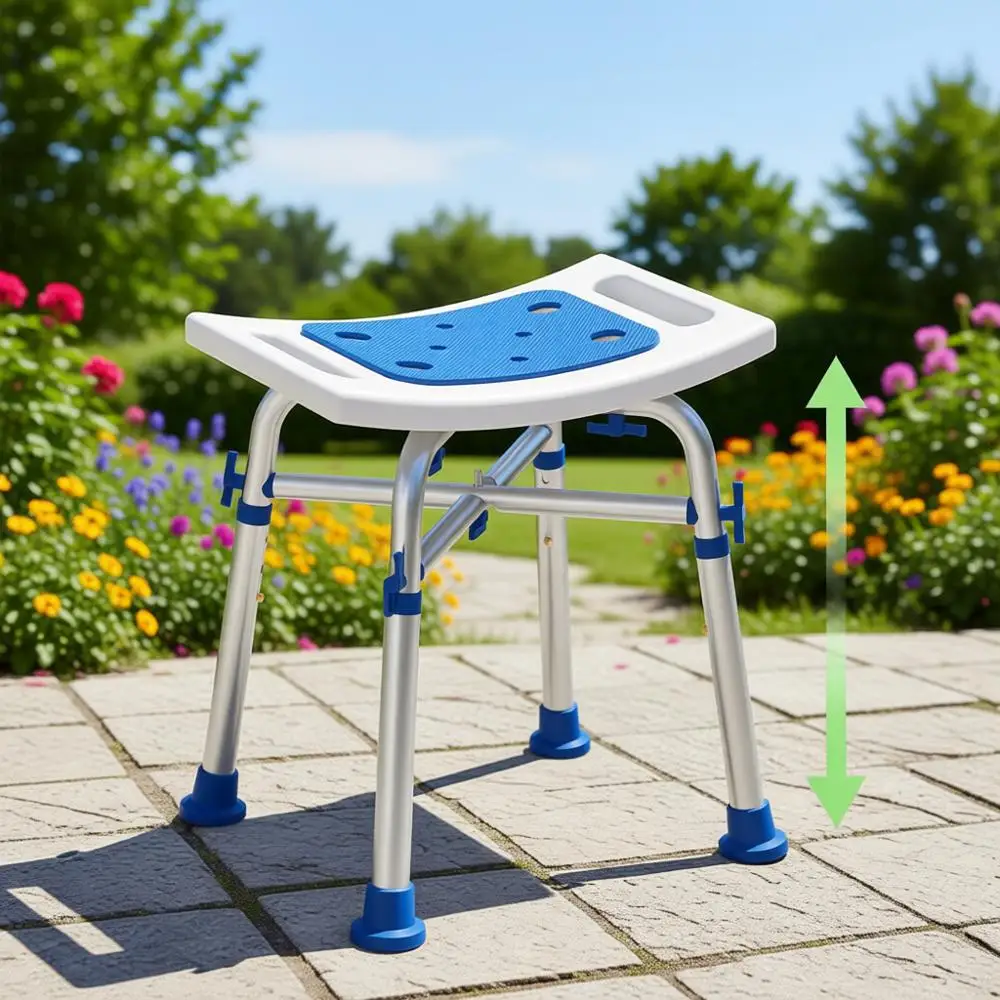 

Регулируемый по высоте стул для душа с мягким сиденьем, грузоподъемность 227 кг, для пожилых и людей с ограниченными возможностями