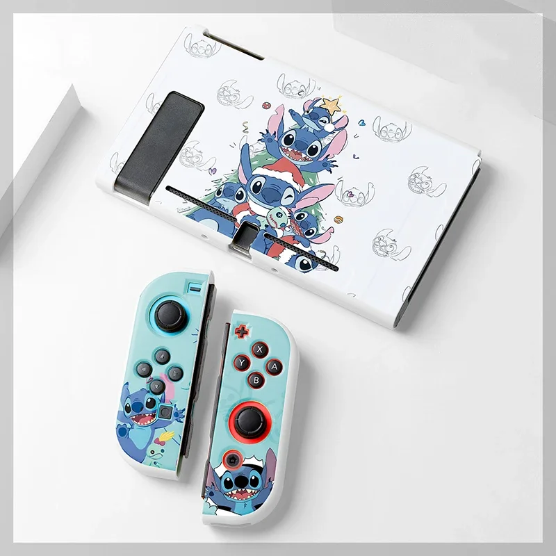 Funda protectora Disney Lilo Stitch Switch Oled Lite, bonitas figuras de dibujos animados, carcasa suave antideslizante, funda para consola de juegos, regalos de cumpleaños