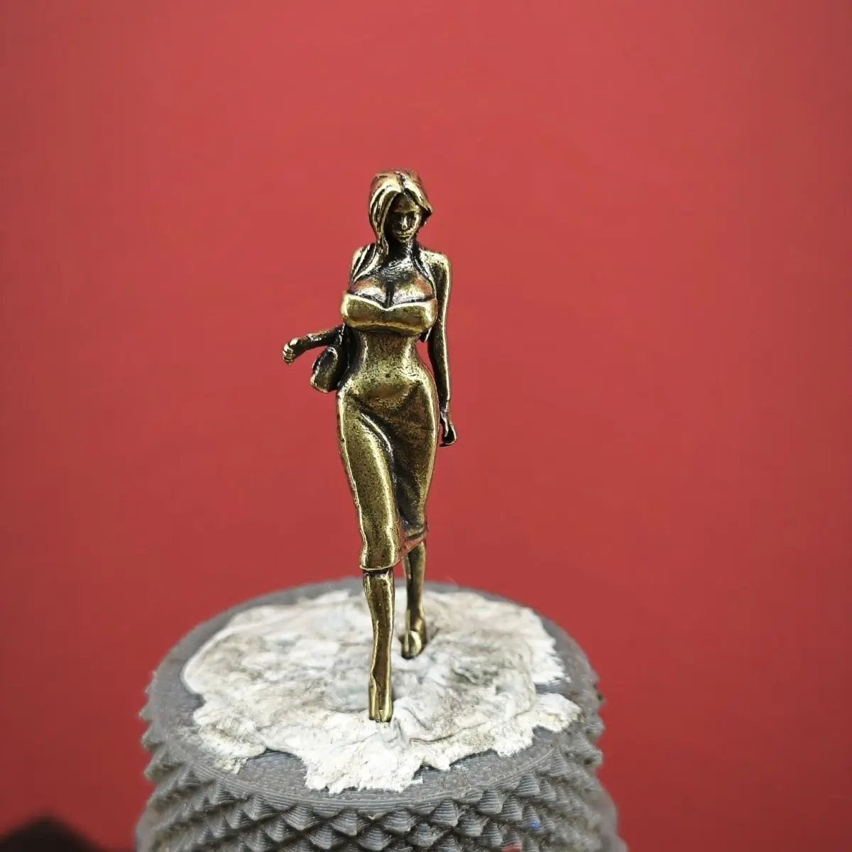 Brass Cool Strapless Dress Girl Home Sexy Pajama Model Miniature Doll High-Precision Scene Decor