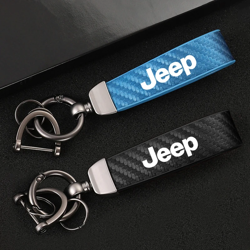 JEEP Emblem Dedicated Keychain Horseshoe Buckle Key Chain For Jeep Renegade Compass Grand Cherokee Wrangler jk Gladiator Patriot