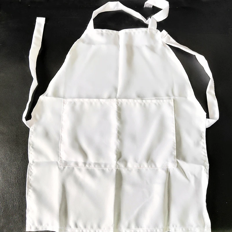 10개/세트 성인용 맞춤형 승화전사 흰색 앞치마 (2개의 포켓 포함)