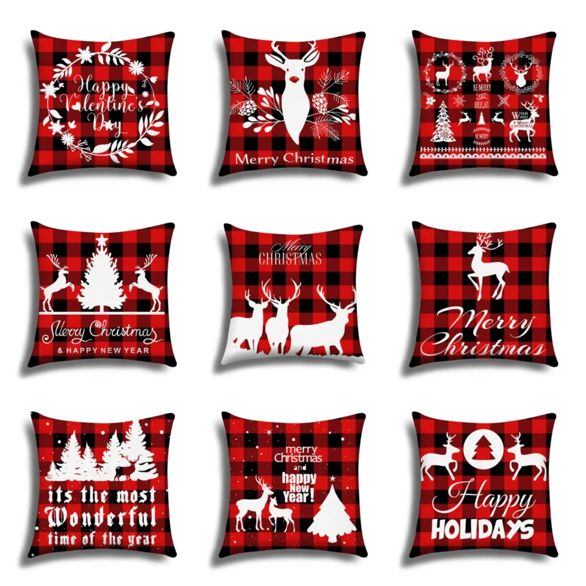 Christmas pillowcase, home decoration, short plush cushion cover for living room sofa 45*45, you can customize your own pattern