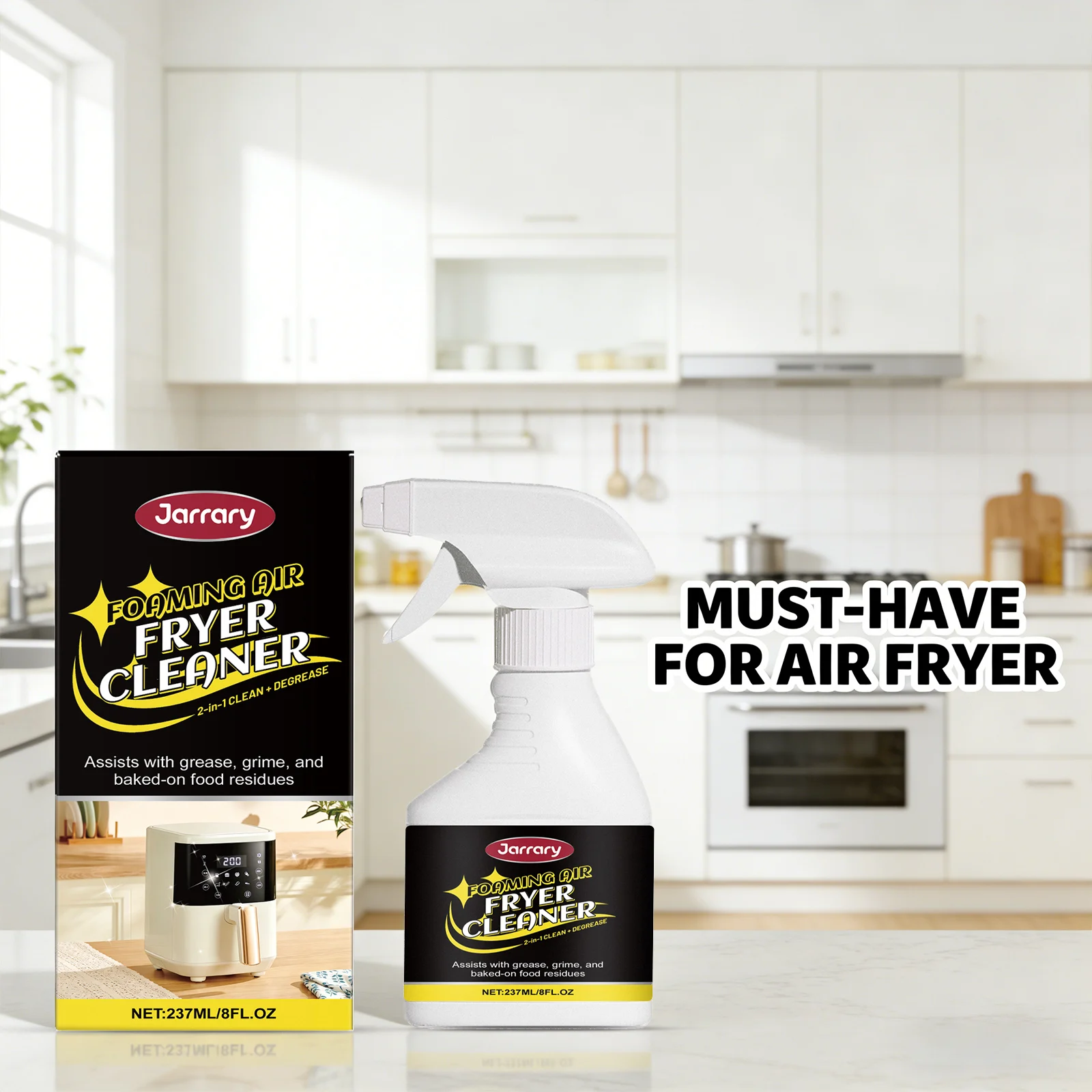 

Powerful Air Fryer Cleaner Removing Oil Stains & Food Residues Eliminating Odors Reduce Bacterial Growth Kitchen Degrease Agent