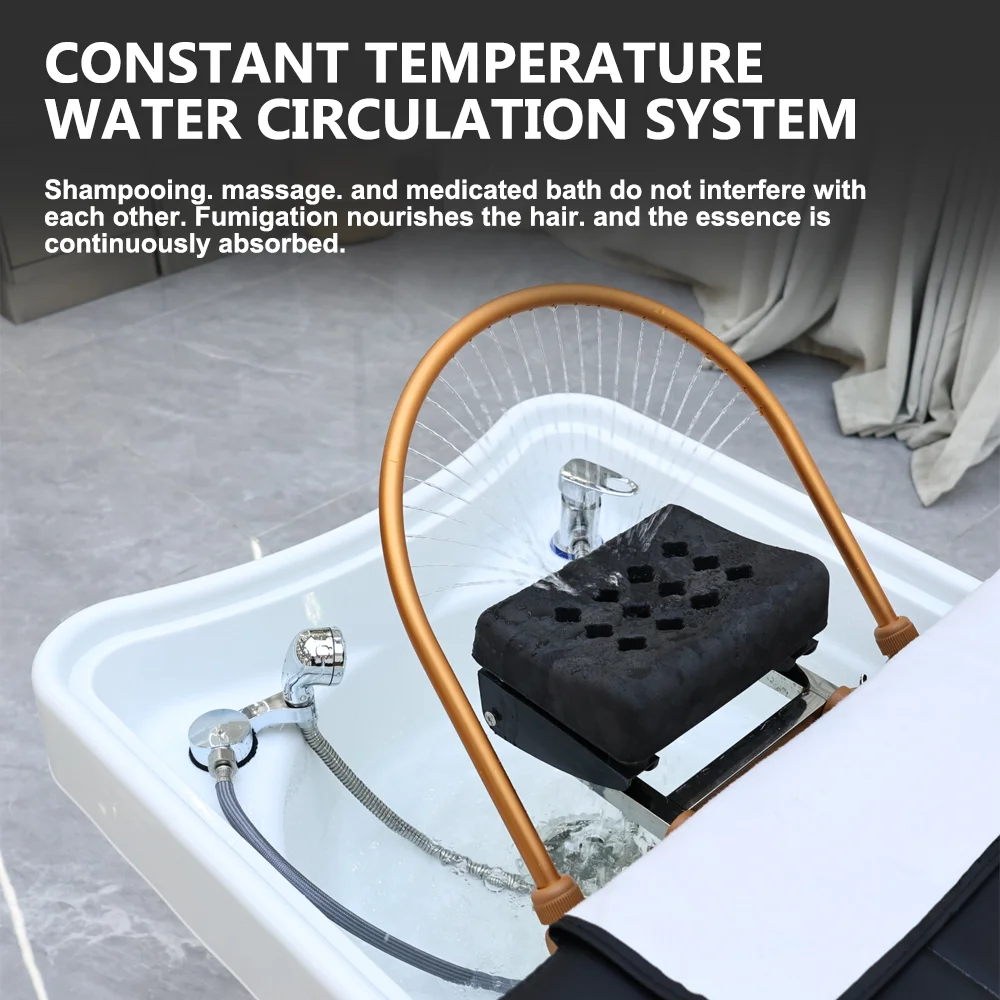 مجموعة صالون متينة بقاعدة من الفولاذ المقاوم للصدأ مع سخان، سرير شامبو على الطراز التايلاندي لدورة الماء بالبخار